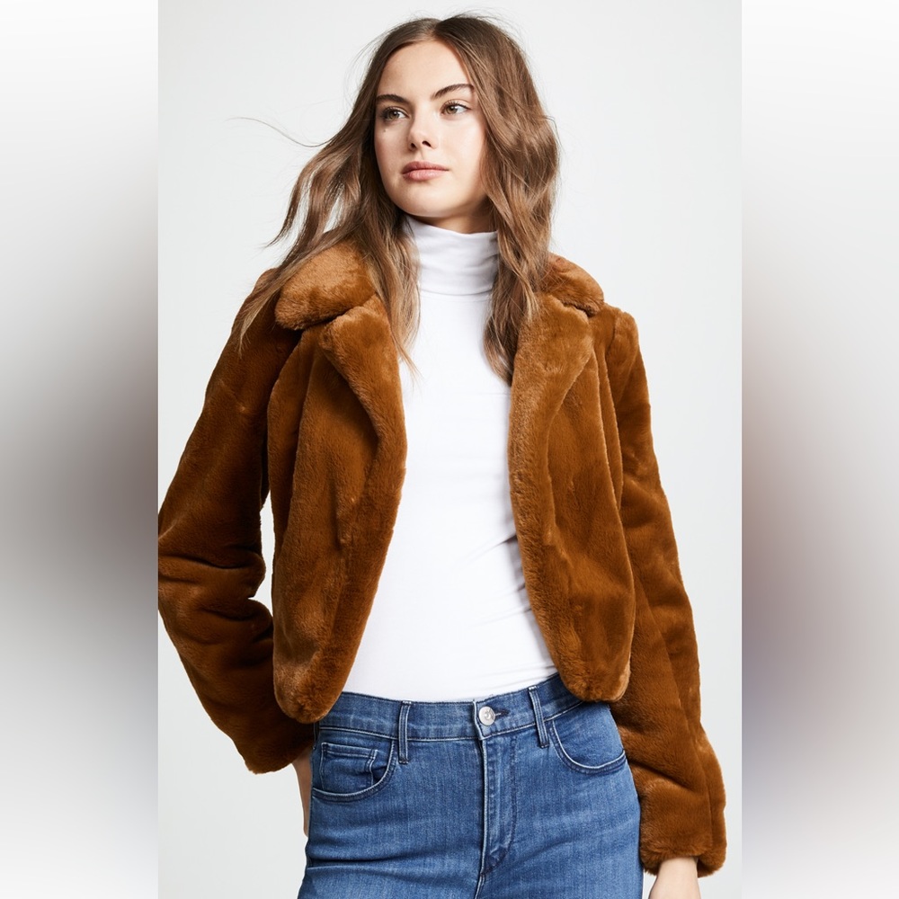 BLANKNYC Cropped Faux Fur Jacket